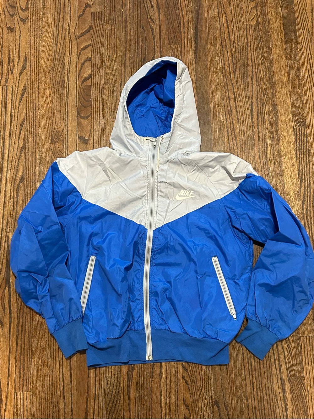 Vintage Nike Windbreaker Jacket Made in USA Blue Gray Men’s No Size Tag